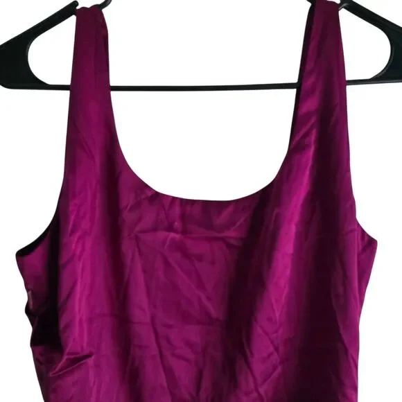 Elie Tahari Office Siren Silk Blend Tank Top Blouse S Magenta Purple Draped - Picture 4 of 13